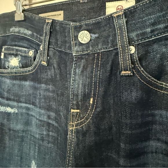 Ag Adriano Goldschmied The Ex-Boyfriend Slouchy Slim Distressed Jeans Size 25R - Picture 4 of 7